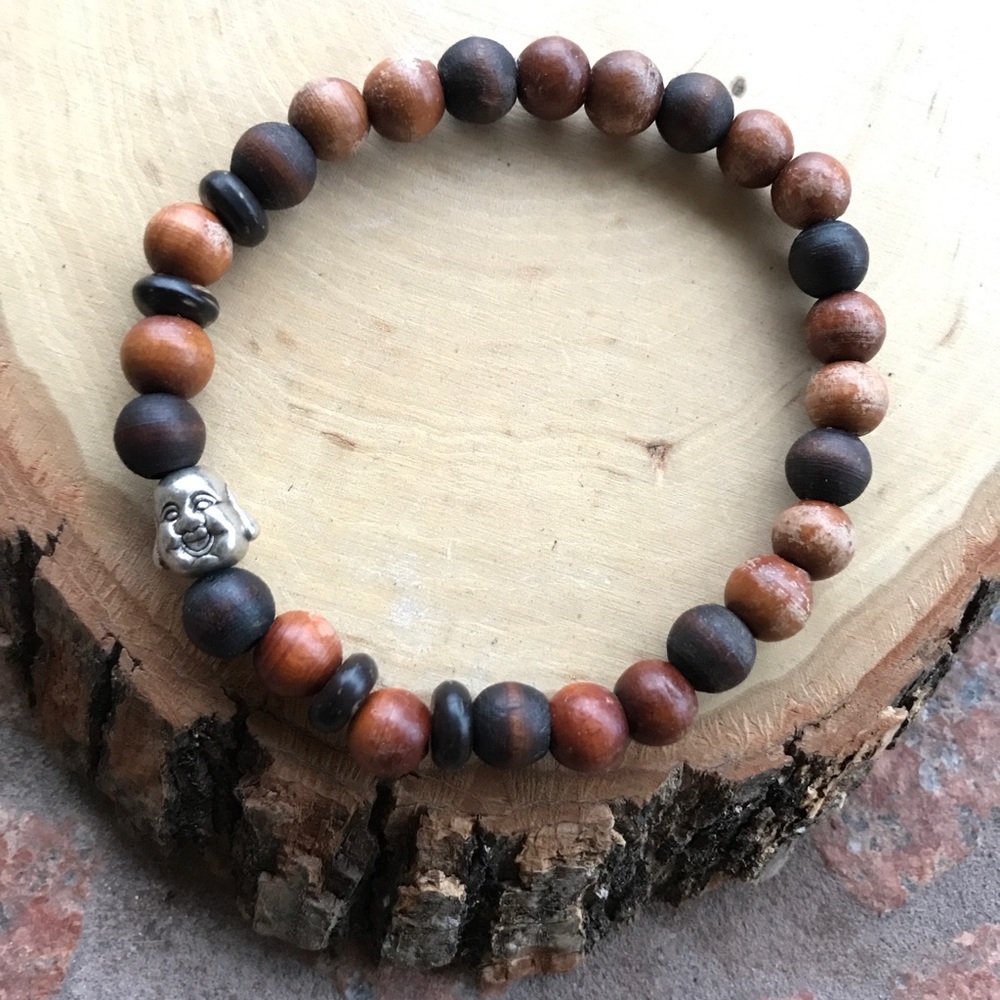 π΄SALE ! Mix Wood beads buddha beaded bracelet - Picture 3 of 8